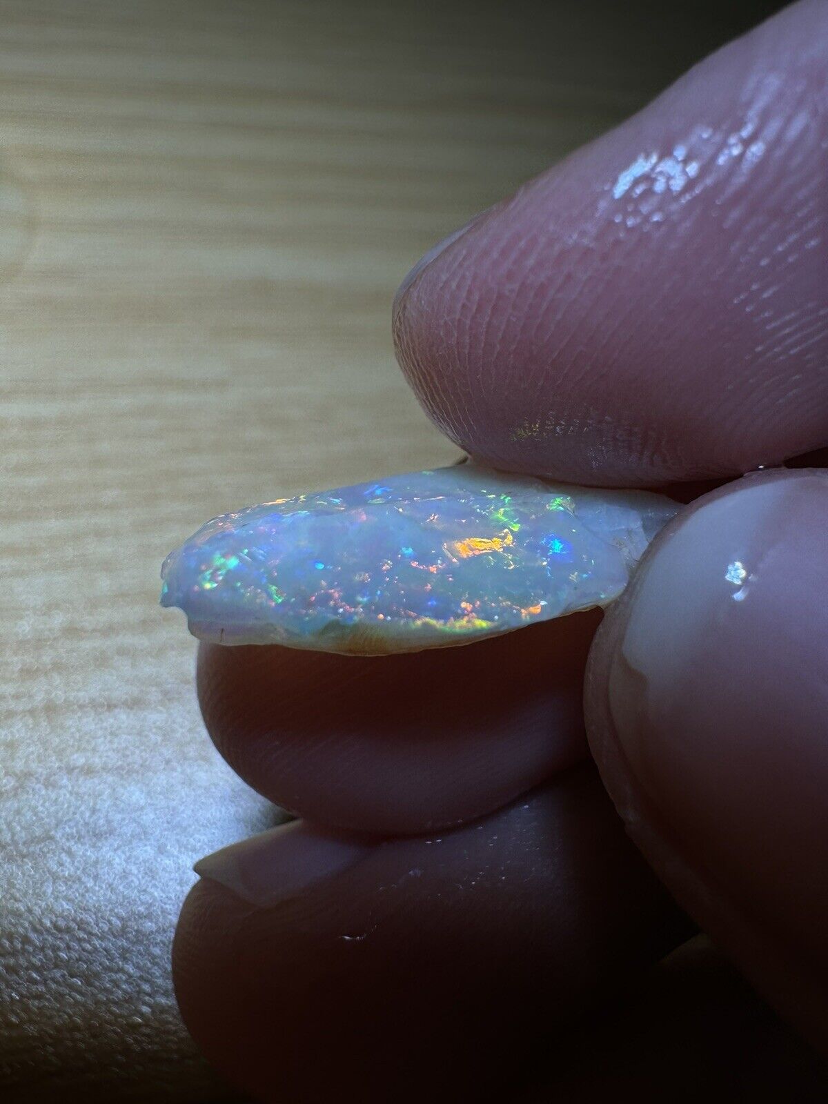 3 Carats Solid Rough Coober Pedy Opal Piece with Beautiful Colour C1
