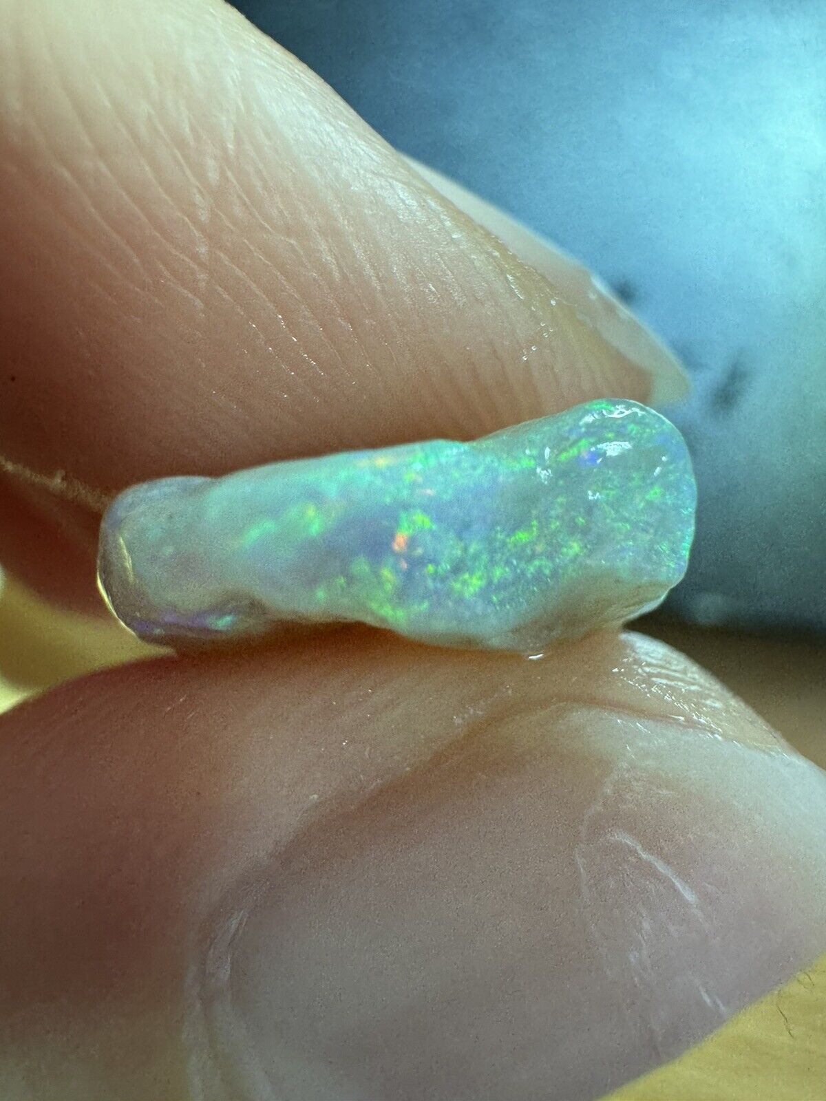 3.8 Carats Solid Rough Coober Pedy Opal Piece with Beautiful Colour