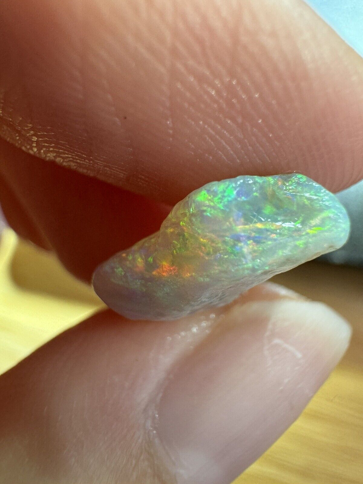3.8 Carats Solid Rough Coober Pedy Opal Piece with Beautiful Colour