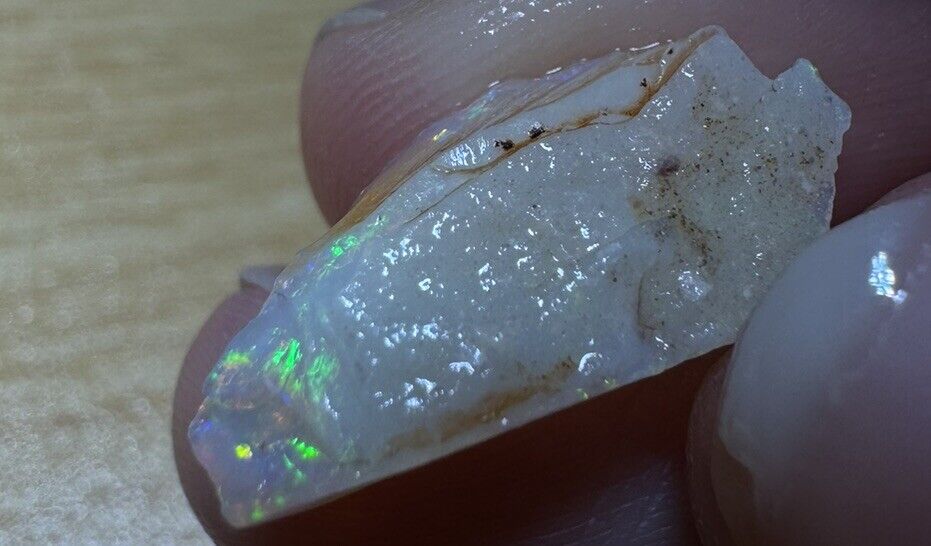 3 Carats Solid Rough Coober Pedy Opal Piece with Beautiful Colour C1