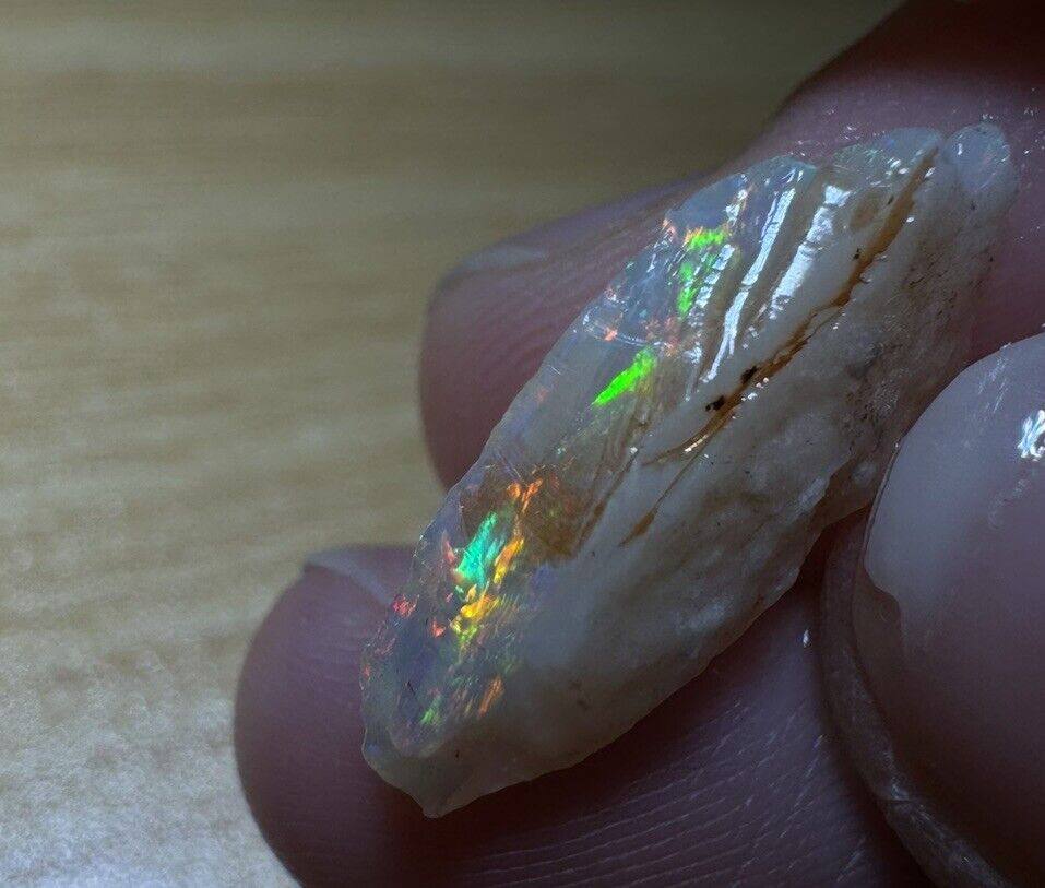 3 Carats Solid Rough Coober Pedy Opal Piece with Beautiful Colour C1