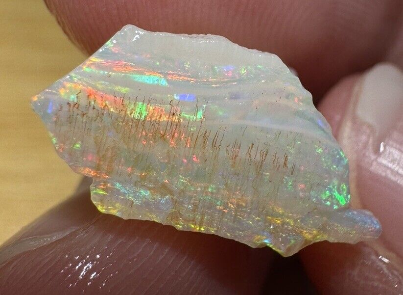 5 Carats Solid Rough Coober Pedy Opal Piece with Beautiful Colour C1