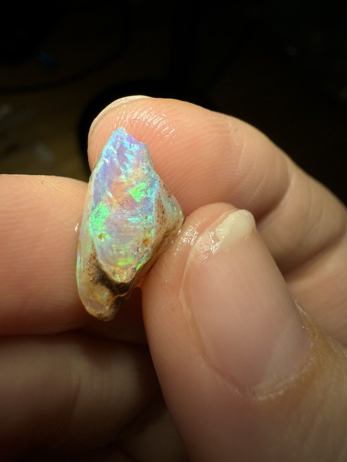 4.5 Carats Solid Rough Coober Pedy Opal Piece with Beautiful Colour B1