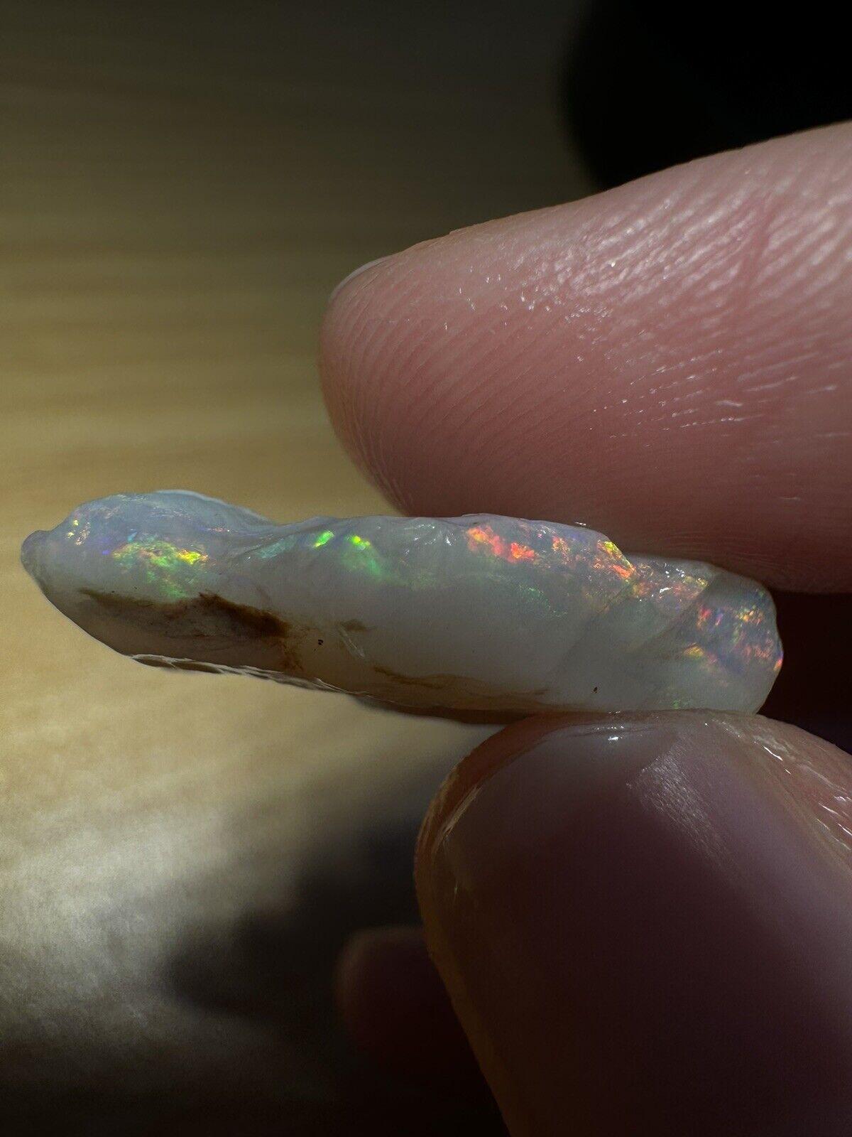13.3 Carats Solid Rough Coober Pedy Opal Piece with Beautiful Colour C1