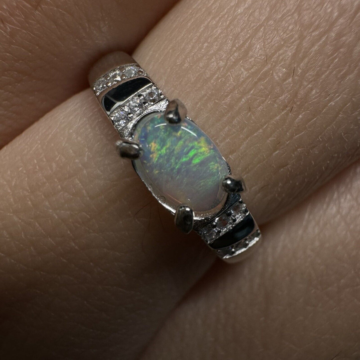 Ring $180 Opal Piece with Beautiful Colour C1-2217