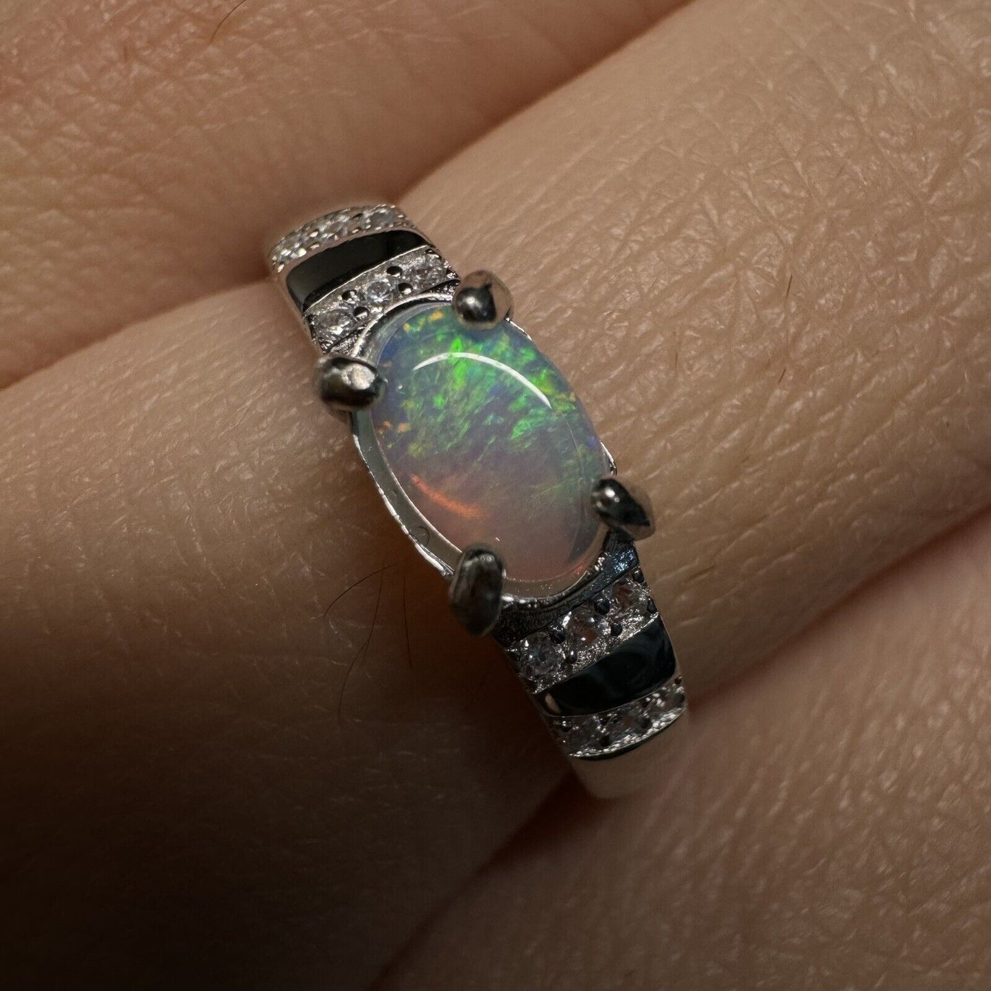 Ring $180 Opal Piece with Beautiful Colour C1-2217