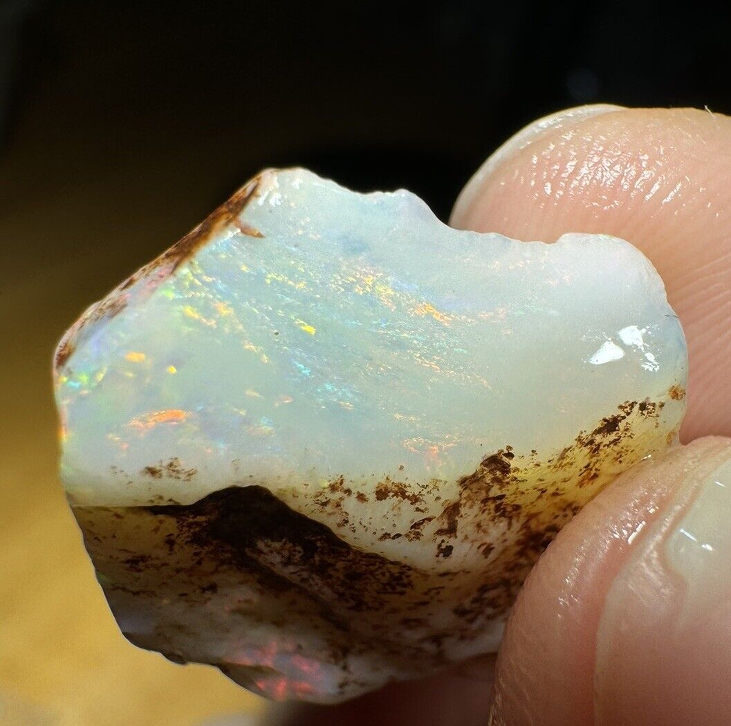 12.3 Carats Solid Rough Coober Pedy Opal Piece with Beautiful Colour B1