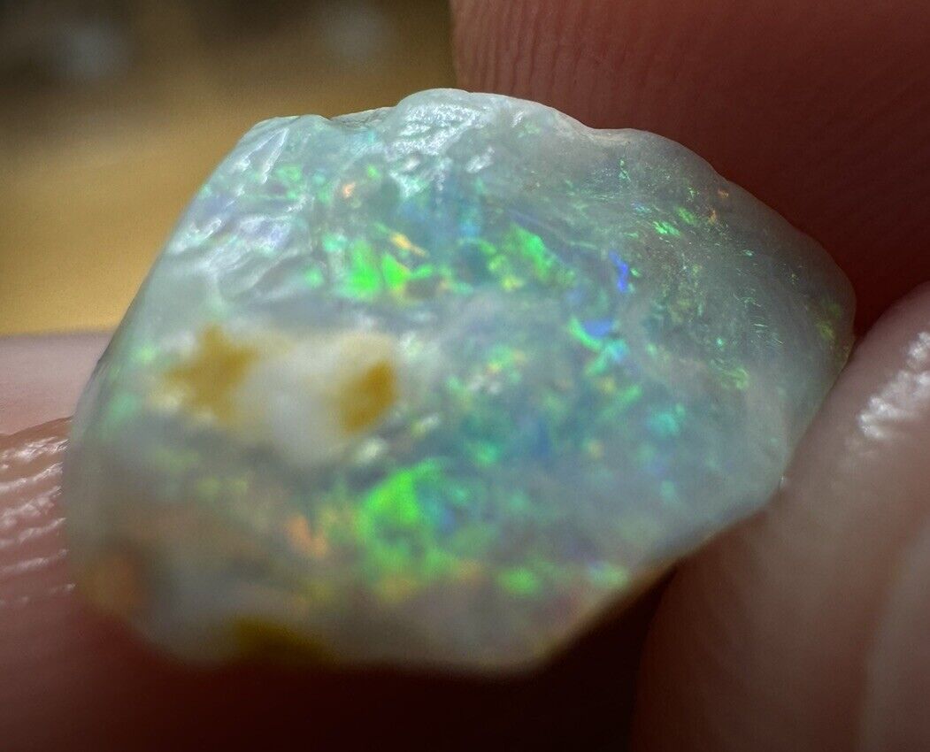 3.3 Carats Solid Rough Coober Pedy Opal Piece with Beautiful Colour B1