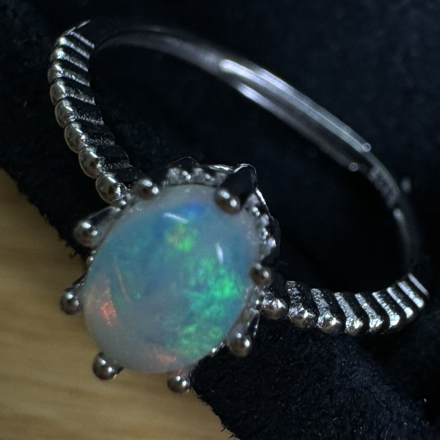 Opal Ring No.12 colorful blue ocean