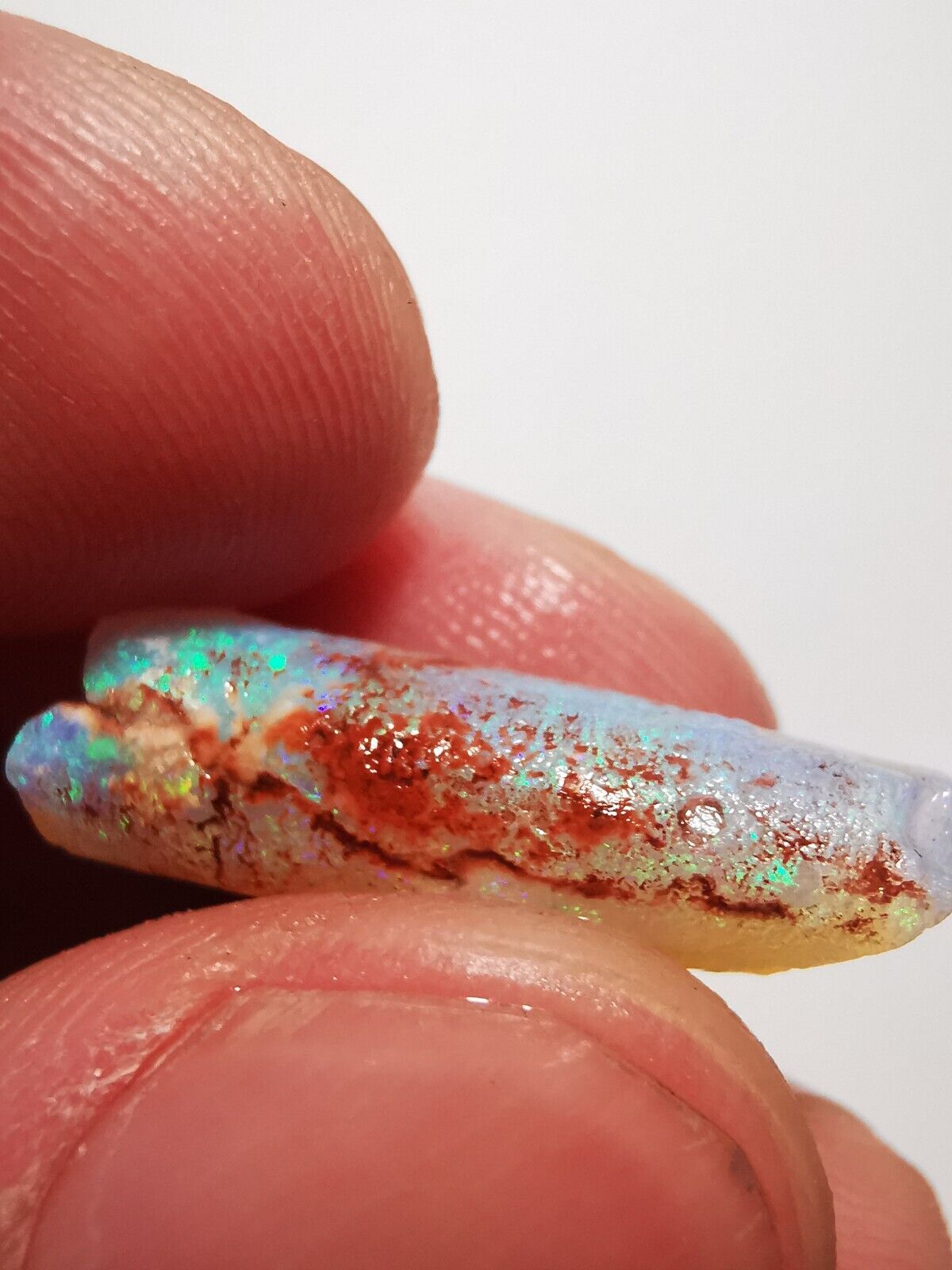 Coober Pedy Opal rough pipe 7.3ct with Beautiful Colour B1