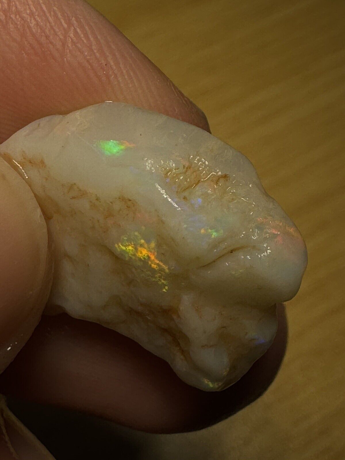 11.5 Carats Solid Rough Coober Pedy Opal Piece with Beautiful Colour B1